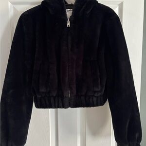 Garage Black Faux Fur Puffer Jacket